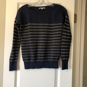GAP navy and gold striped sweater